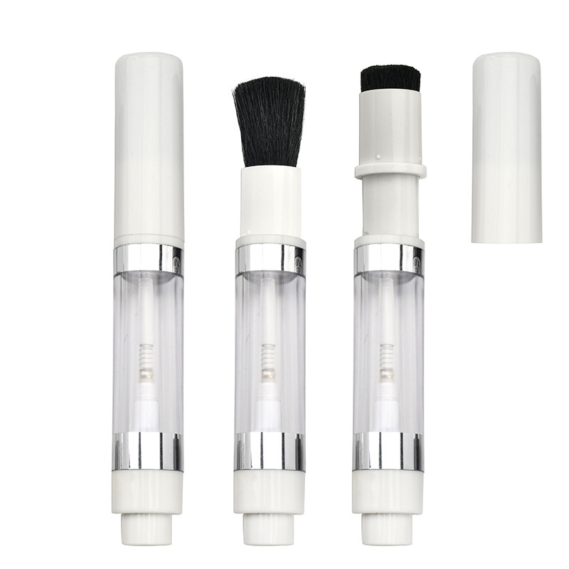 OEM Custom  Retractable Body Dispensing Refillable Powder brush Pump Dispenser Makeup Brush