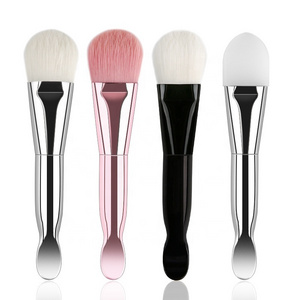 Cosmetic mini face mask brush silicone clay mask brush with spatula