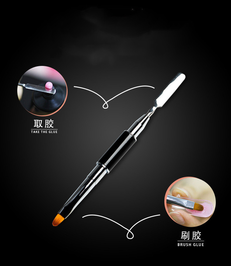 Double Head Nail Pen Take and Press Glue Embossed Nail Brush Lines Painting Pen Brushes UV Gel Polish Tips Brush