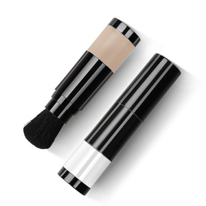 Black Factory oem Beauty cosmetic makeup Refillable Buffing Brush goat hair loose powder refillable brush