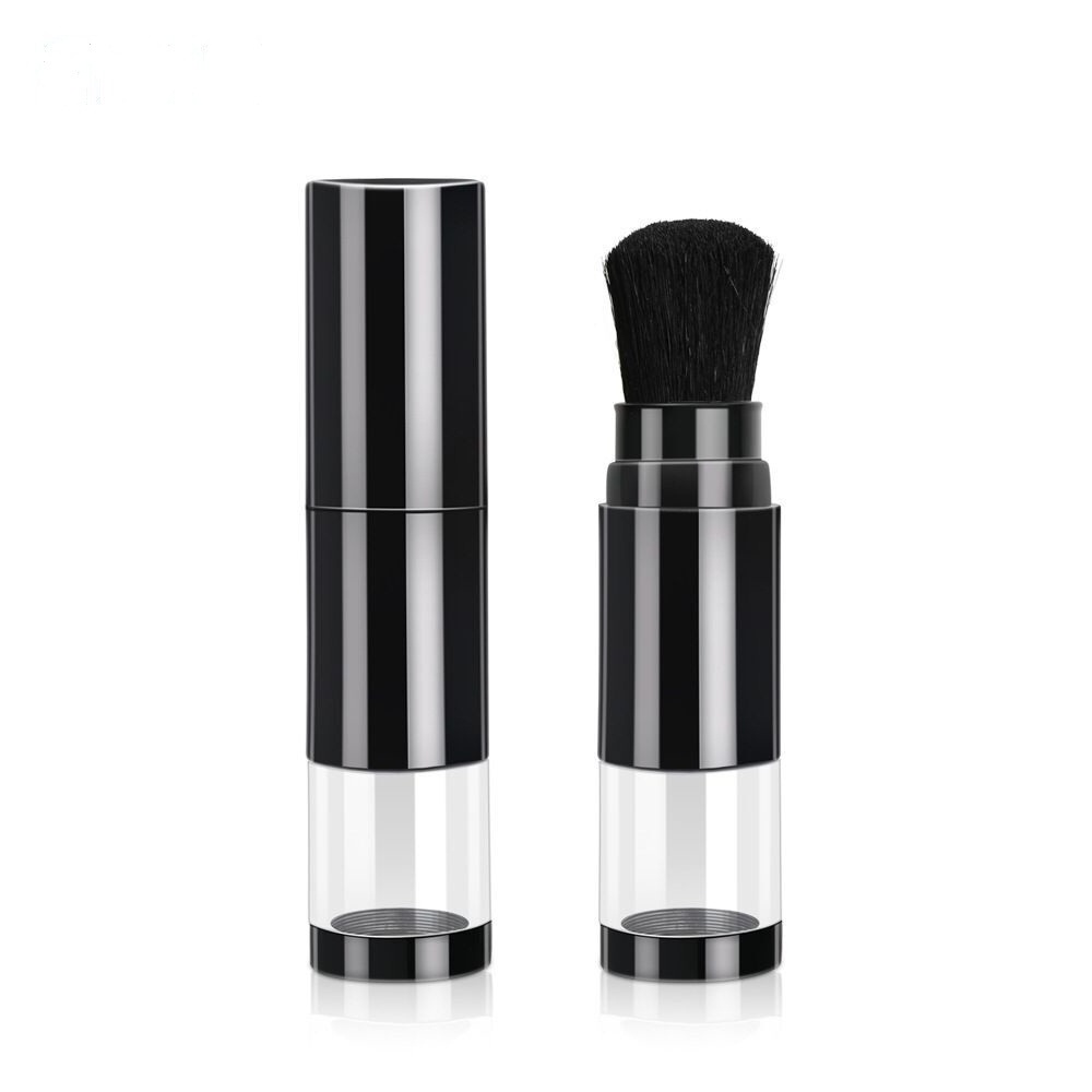 Black Factory oem Beauty cosmetic makeup Refillable Buffing Brush goat hair loose powder refillable brush