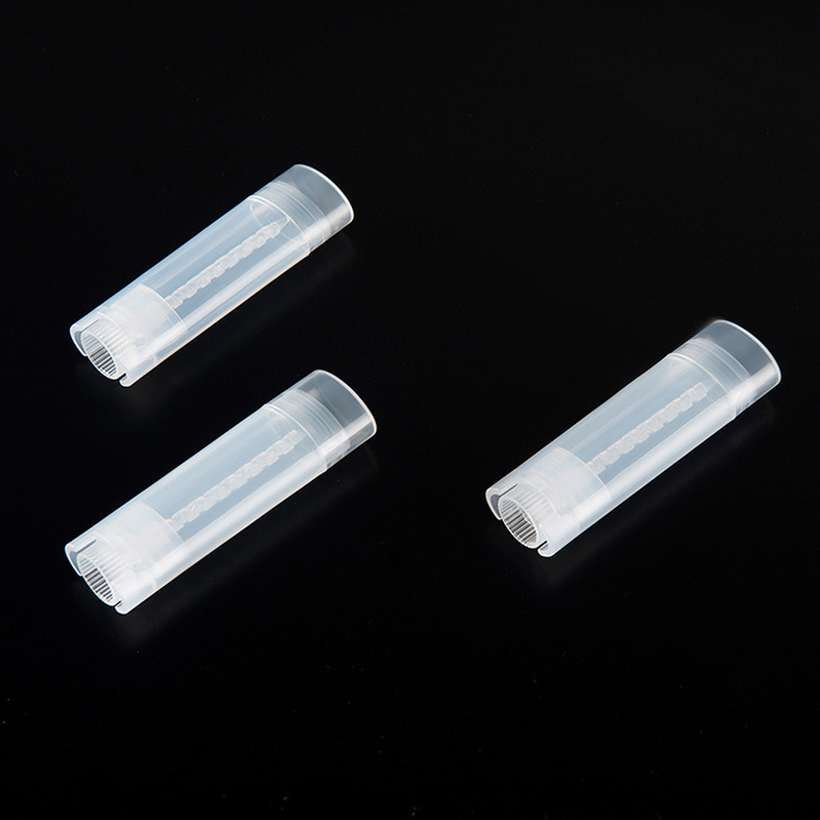 0.15oz 4.5g Mini Empty Plastic Chapstick Tube White Black Clear Oval Lip Balm Container Tube