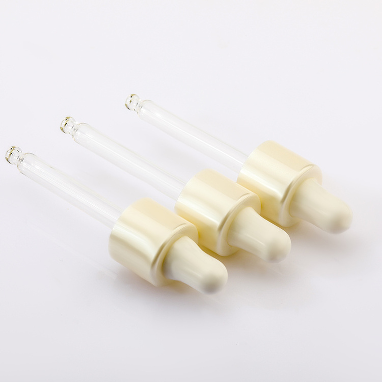 Chinese factory 13/415 pearl white abs material wooden bamboo plastic ring curved tips dropper cap