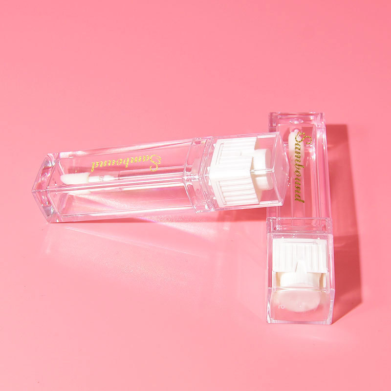 empty transparent pet container pet square lip gloss wand tube square plastic packaging for lipgloss lip gloss