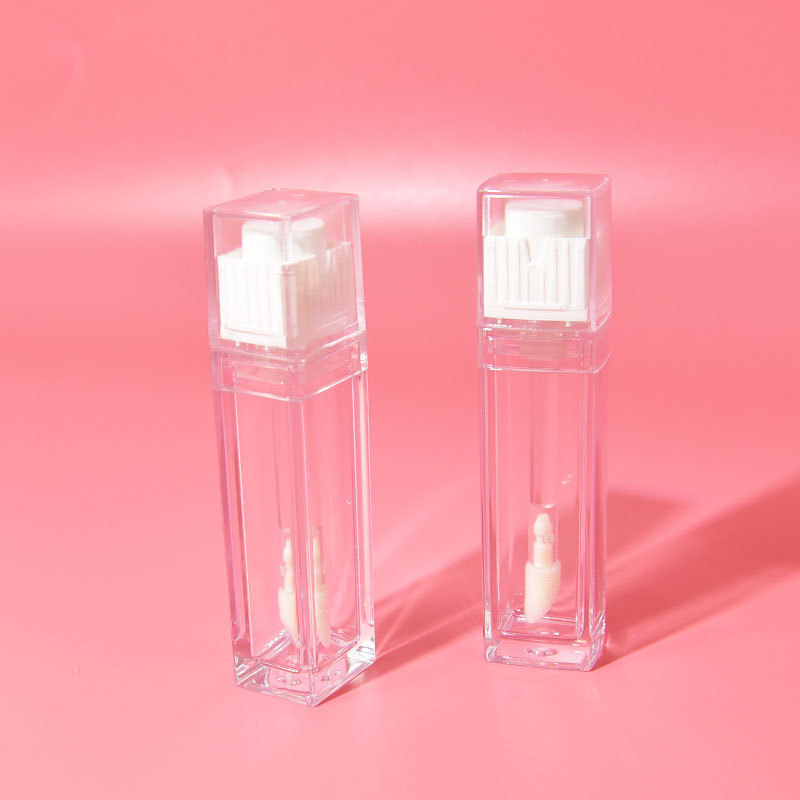 empty transparent pet container pet square lip gloss wand tube square plastic packaging for lipgloss lip gloss