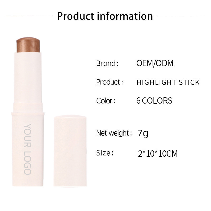 Face Cosmetic Natural Color Cheek Creamy Shimmer Highlighter Bronzer Sticks Vegan Contour Blush Cream Blendable Makeup Stick