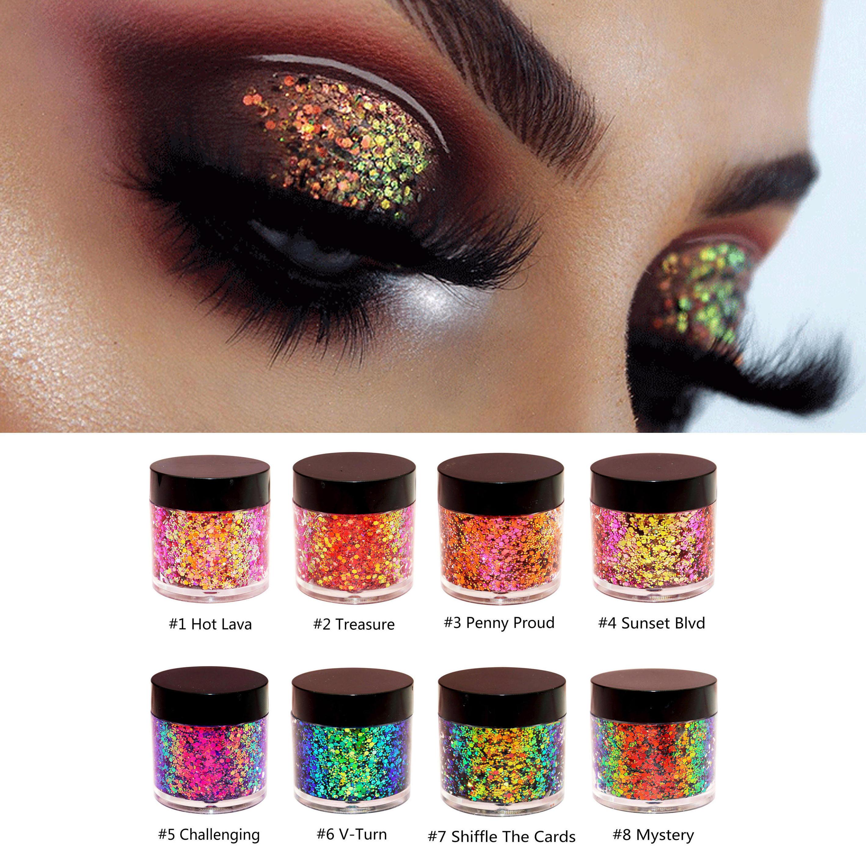 Wholesale custom logo cosmetics single eyeshadow glitter liquid chameleon eye shadow makeup