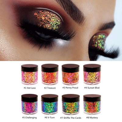 Wholesale custom logo cosmetics single eyeshadow glitter liquid chameleon eye shadow makeup