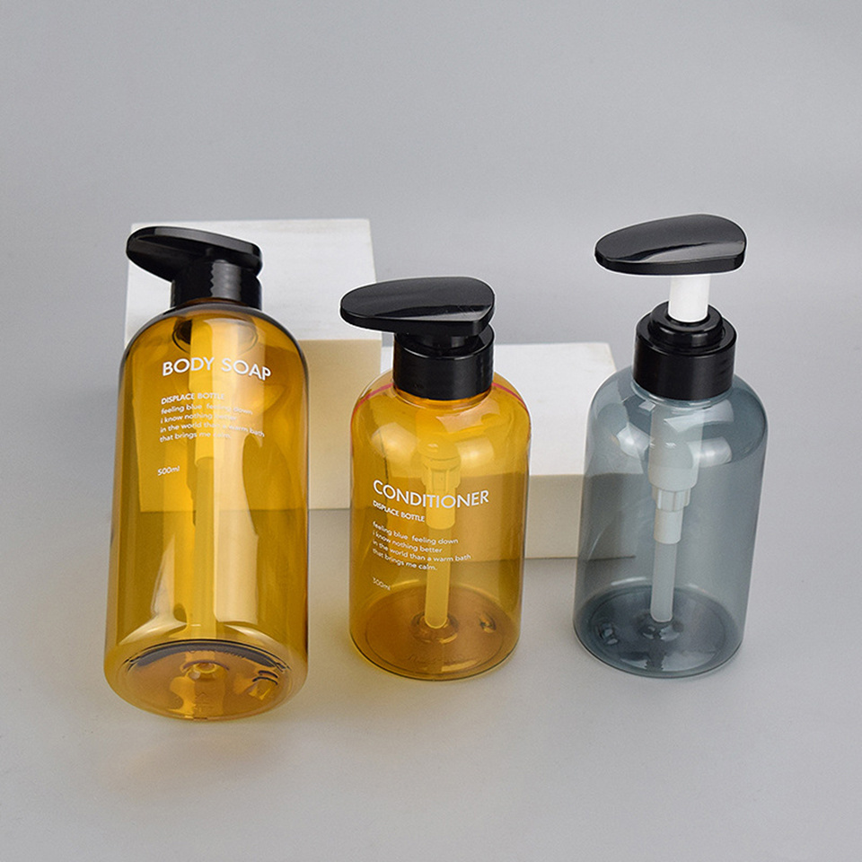 300ml 500ml Blue Transparent Eco-friendly Shampoo Bottle Hair Conditioner Plastic Packaging Lotion Bottle