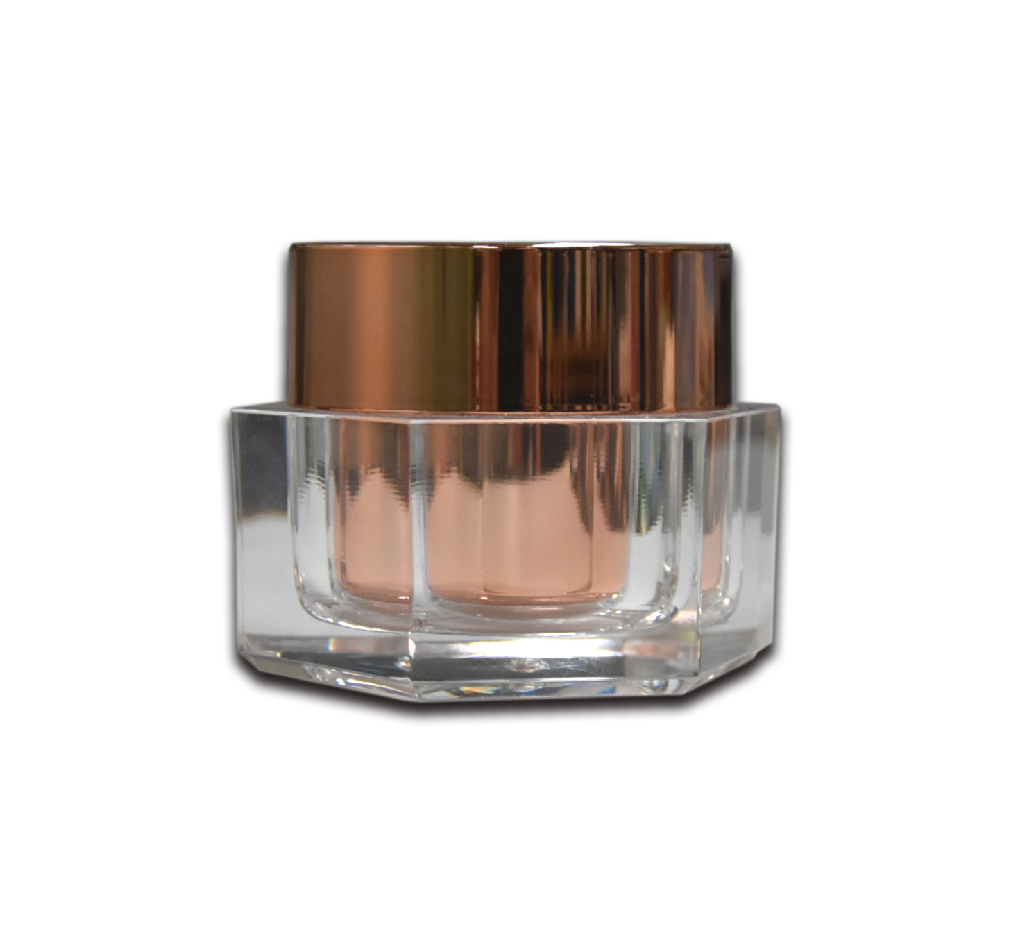 Hexagon Elegant Acrylic Double Layer Plastic Facial-pack Container Jar 50g