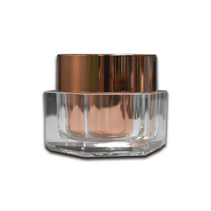 Hexagon Elegant Acrylic Double Layer Plastic Facial-pack Container Jar 50g