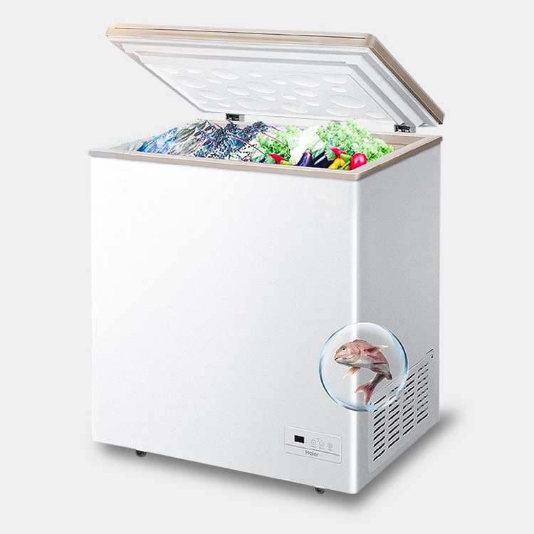 Household Mini size fridge Top Open Single Door deep chest freezer with lock ice cream storage refrigerator