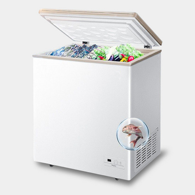 Household Mini size fridge Top Open Single Door deep chest freezer with lock ice cream storage refrigerator