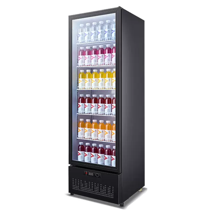 300L Red Bull  Cold Drink Display Chiller Commercial Refrigerator Fridge Upright Glass Door Beverage Cooler For Sale