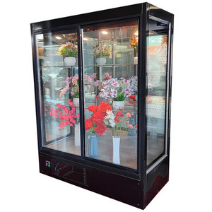 Hot Sale Flower Refrigerator Showcase Open Chiller Type with Fan Cooling System Floral Display Cooler with Round Square shape