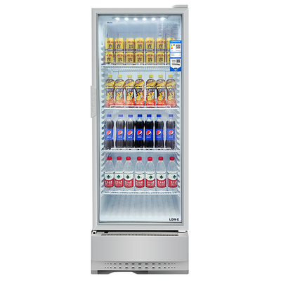 300L Red Bull  Cold Drink Display Chiller Commercial Refrigerator Fridge Upright Glass Door Beverage Cooler For Sale