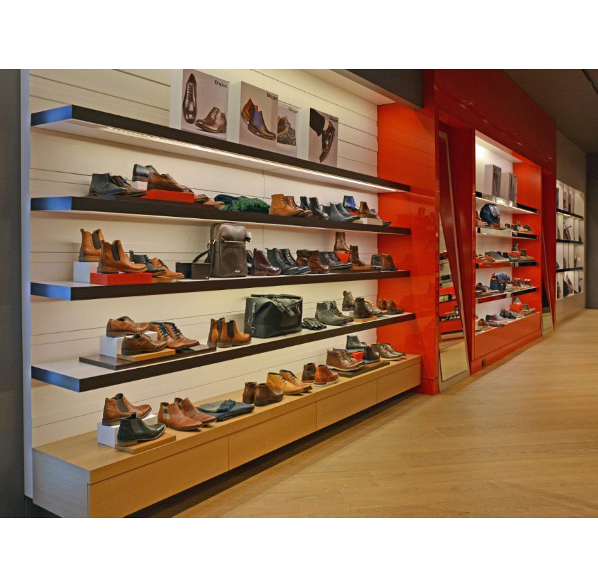 Shoes shop creative display top quality free standing sport shoes display wall furniture