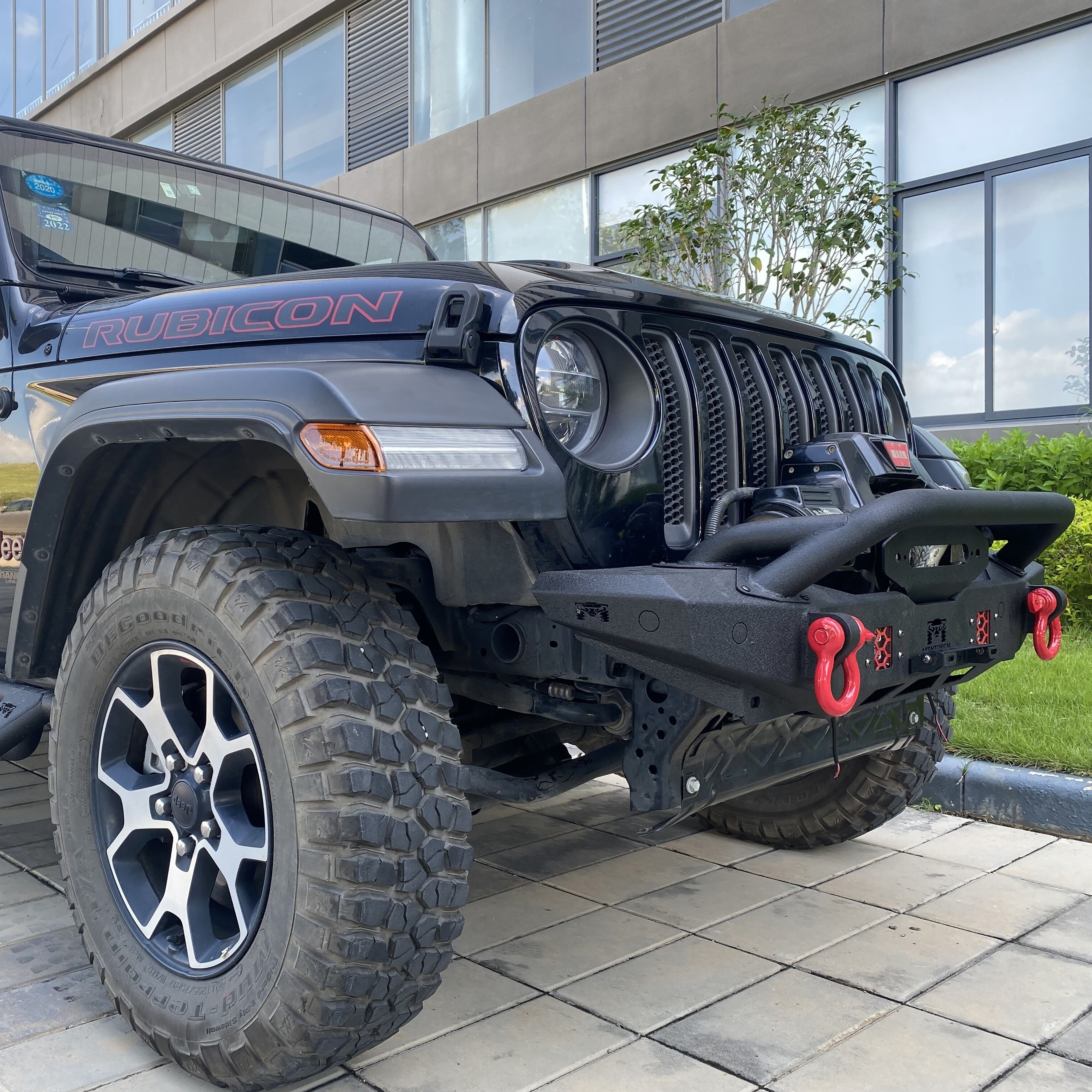 MTNTOPCN AQMR Stubby Steel Front Rock Crawler Bumper Compatible for Jeep Wrangler & Gladiator - Ultimate Protection