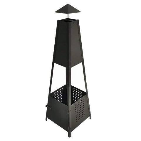 Hot Sale Wood Chimney Outside Metal Fireplace Outdoor Steel Charcoal Chimney With Mesh Body And Log Store Firepit Manufacturer