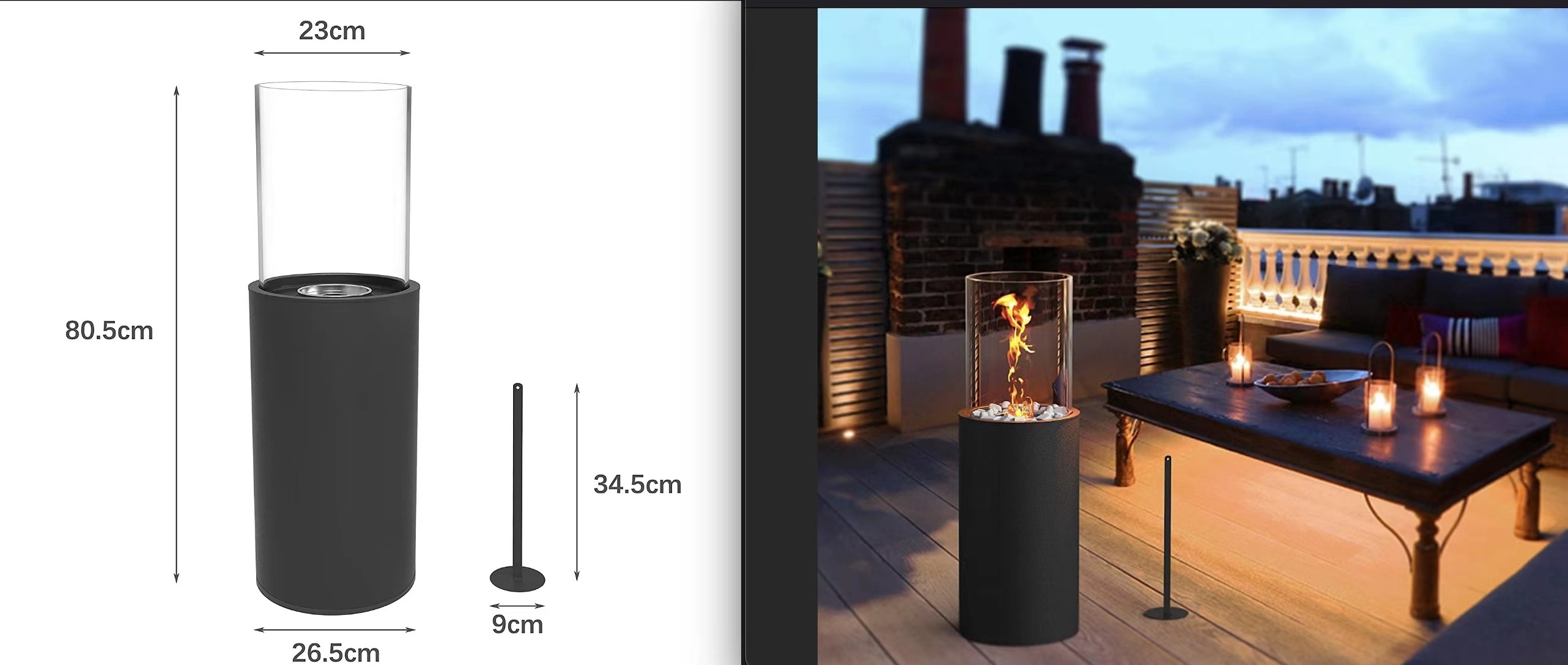 Large outdoor garden bio fireplace burner big round free standing ethanol fireplace