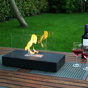 Desktop Metal Surround Round Tabletop Indoor Glass Table Outdoor Mini Tabletop Ethanol Bioethanol Fireplace