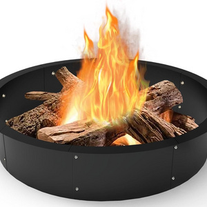 Large Round Outdoor Heavy Duty Metal Wood Burning Firepit Fire Ring