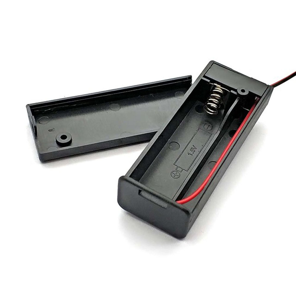 1 Slot AA Battery Holder AA Battery Box 1.5V Battery Case With Switch + Cover and Cable