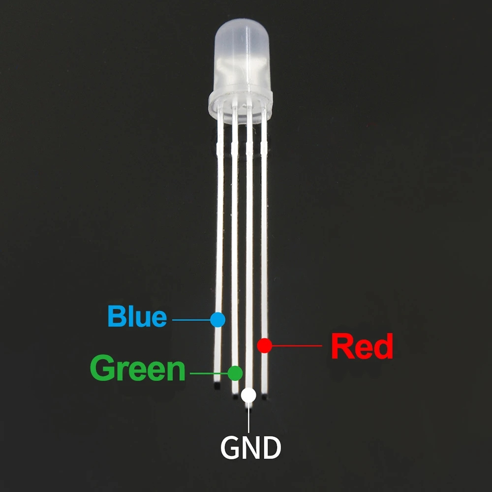 5mm RGB LED Common Cathode 4pin Round Diffused LED Diode Red Green Blue RGB LED