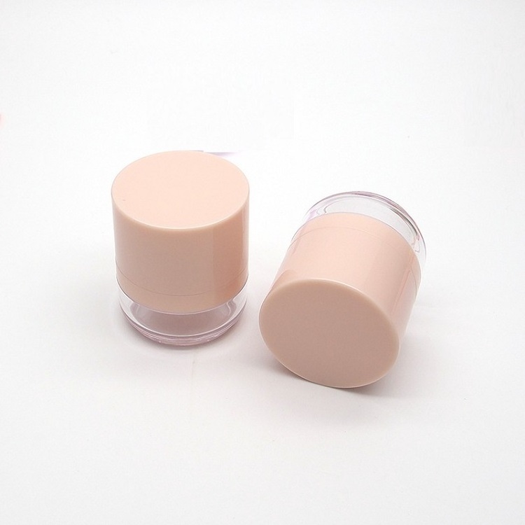 Mini 5 g Empty Pink Cosmetic Highlighter Loose Powder Jar Container with Puff