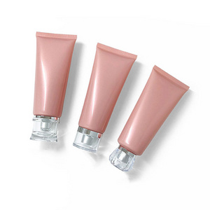 100ml 50pcs/lot Pink Sunscreen Cream Tube Empty Glossy Lotion Custom Wholesale Exquisite Packaging Containers Plastic Soft Tube