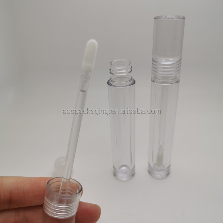 Clear Lip Gloss Tube Transparent 7ML Liquid Lipstick Container PETG Empty Flat Paddle Silica Gel Applicator Wand Lipgloss Tubes