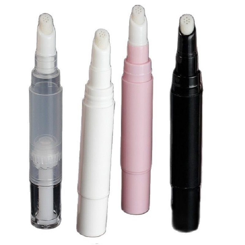 Wholesales 5ml Lip Gloss Tube Pink White Concealer Cuticle Oil Twist Pen Makeup Empty Cosmetic Twist Pen with Brush Applicator