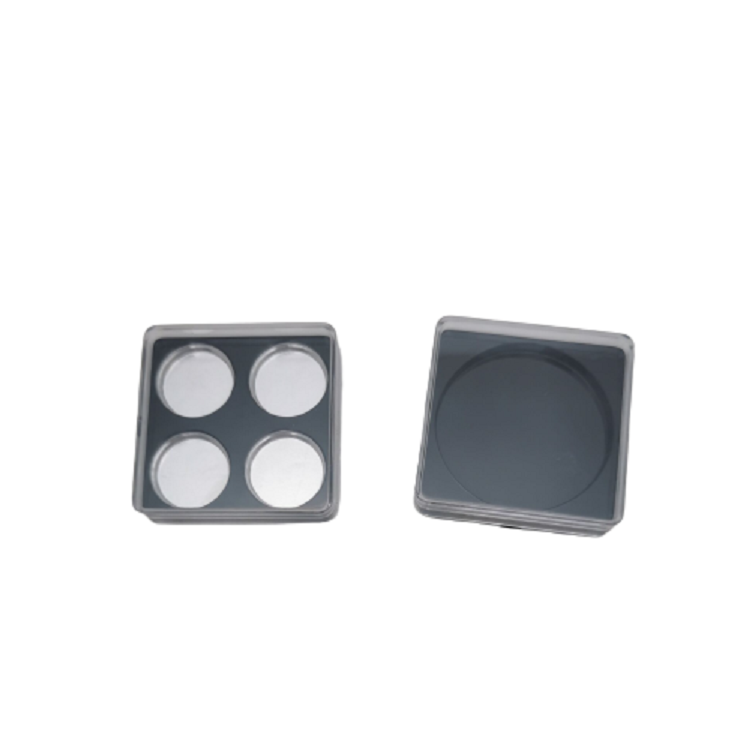 Square Eye Shadow Palette 4 Grids Cosmetic Packaging Container Empty Round Pan Blusher Case Powder Compact Lipstick Box