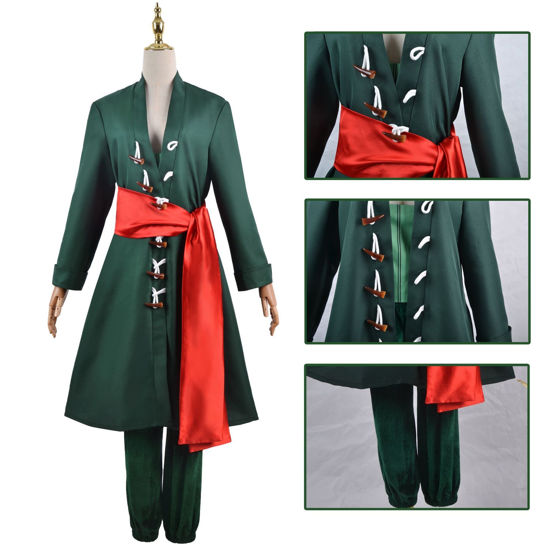 High Quality Cosplay Sailing King Roronoa Zoro Coat Costume Cloak Robe For Adult Anime Kimono Haori Halloween Party Costumes