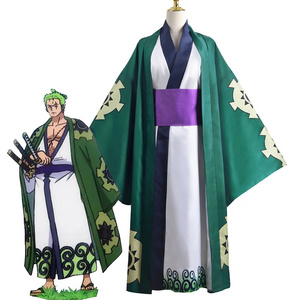 High Quality Cosplay Sailing King Roronoa Zoro Coat Costume Cloak Robe For Adult Anime Kimono Haori Halloween Party Costumes