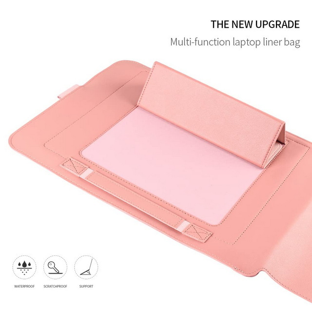 Pink Briefcase Laptop Leather Sleeve Durable Laptop Case Business Laptop Shell Waterproof 14 /15 /16 Inch For ladies