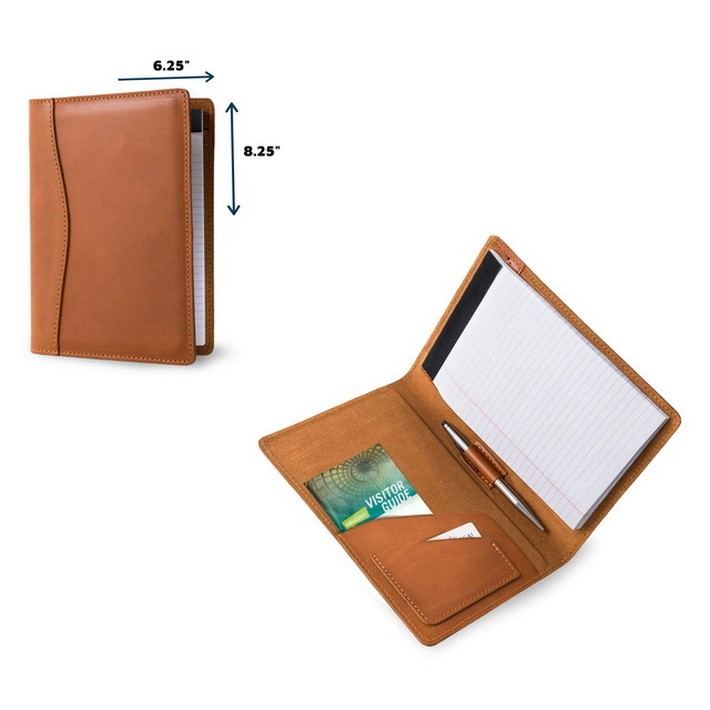 Business Pocket Memo Pad Leather Notebook Refillable Stationary Notepad With Pen Holder