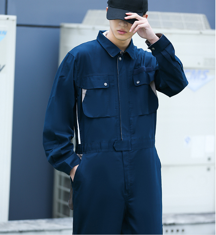 100% cotton canvas plain industrial workers auto mechanic working zip up one piece  jumpsuit