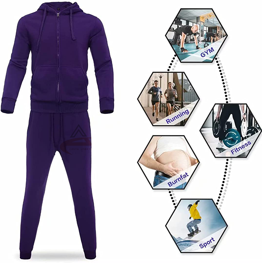 Purple Tracksuit Men's , Track Jackets and Pants 2 Piece Outfit Gym Training Suits Sportswear Sets