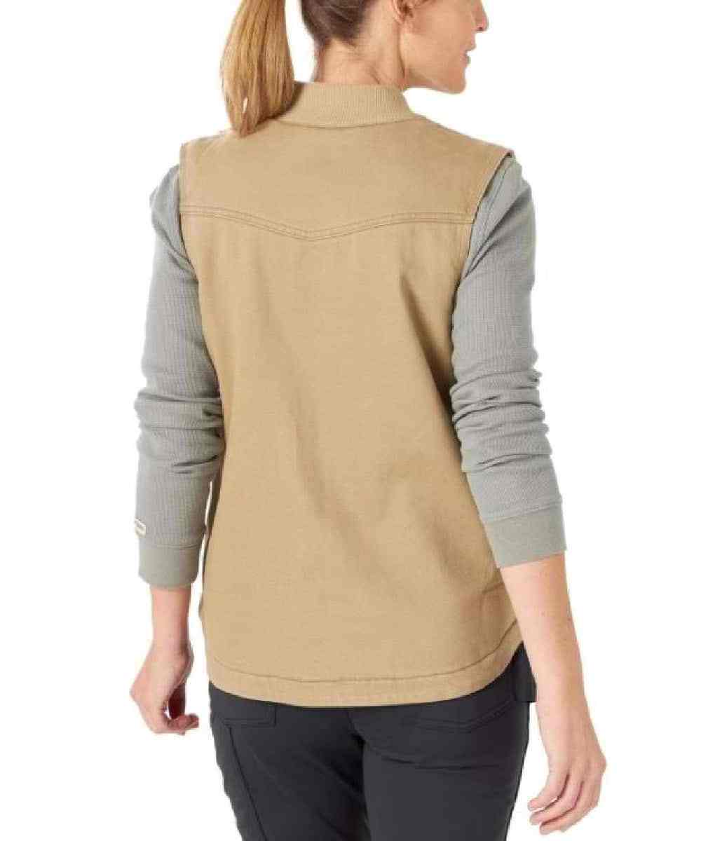 Women's Workwear two Layers Work Zippered Closure Front 100% cotton canvas Vest