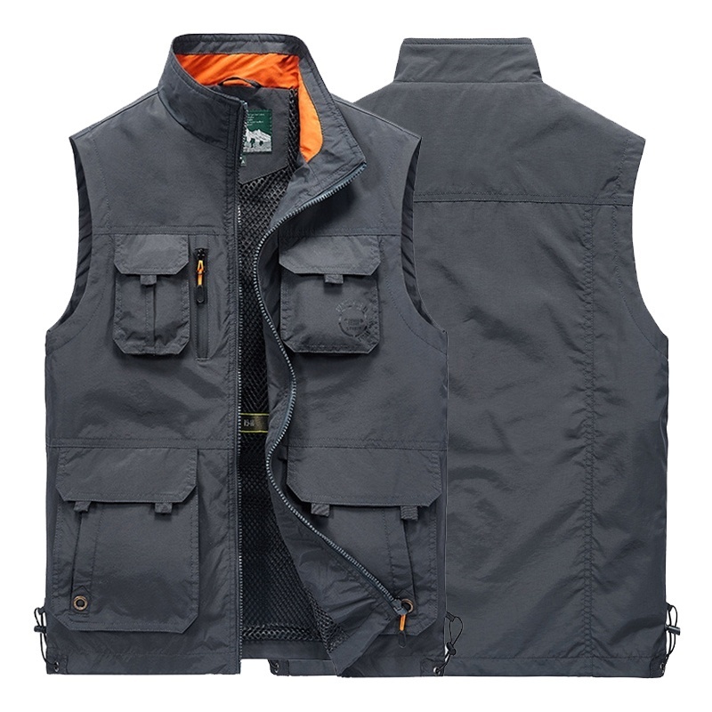 Summer Men Fishing Unloading Tactical Outdoor Vests Man Photographer Waistcoat Mesh Work Sleeveless Jacket Multi-pocket Vest