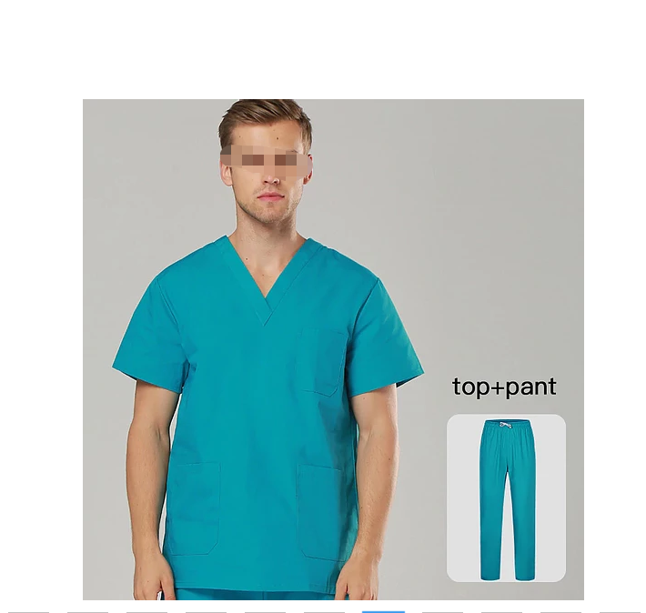 Dentist clinic,pharmacy,Nurse,Pet veterinar,lab,kitchen,gardener Men Scrub Sets Short Sleeved v Neck Tops+pants