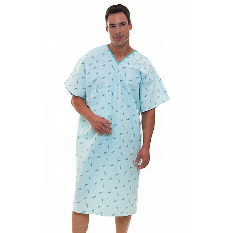 cotton comfortable Medical Uniforms Patient Green dress Gown