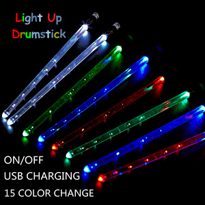 Multi Color Luminous Drum Stick 5A LED Light up with Switch USB Rechargeable Drumsticks