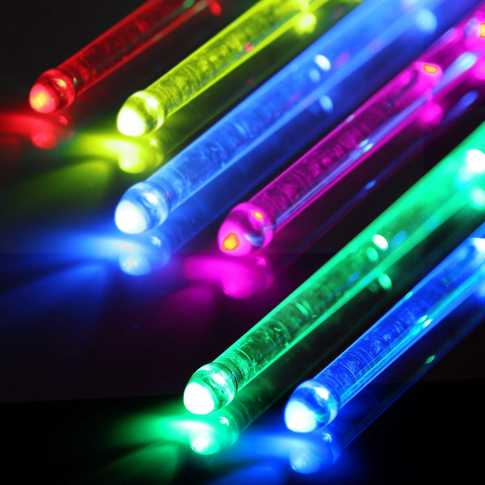 Multi Color Luminous Drum Stick 5A LED Light up with Switch USB Rechargeable Drumsticks