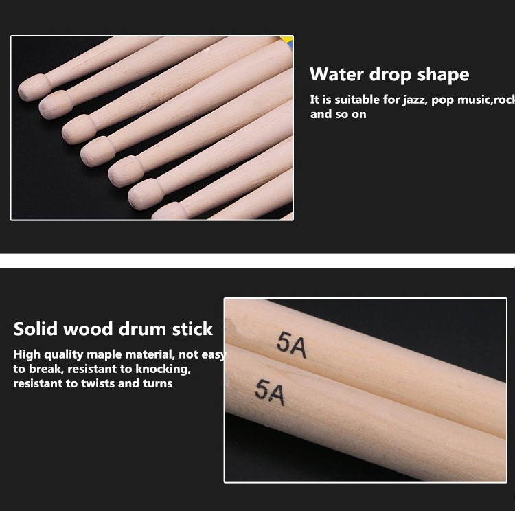 Costour Wholesale Custom Logo 5A/7A Wood Drumsticks Maple Drumstick