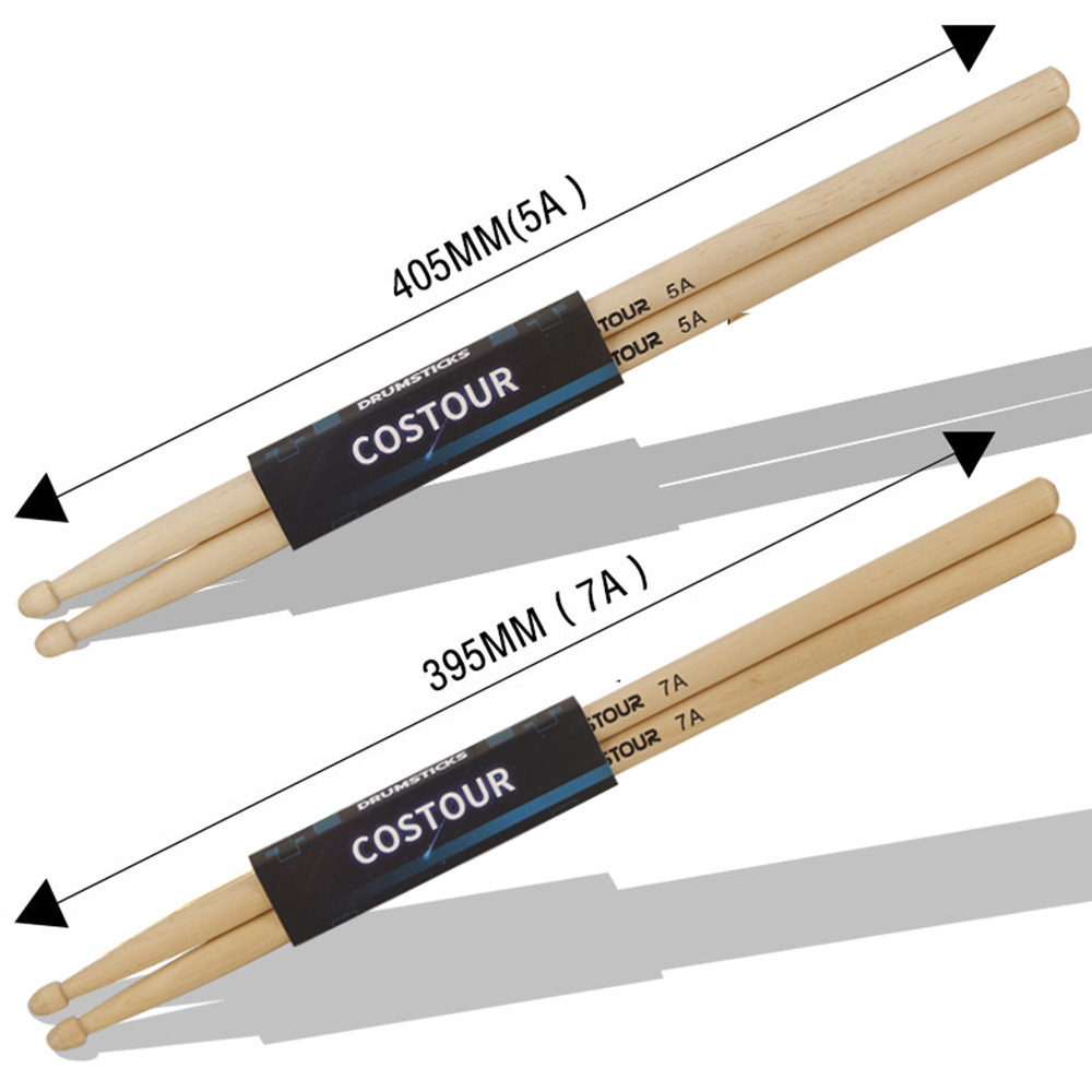 Costour Wholesale Custom Logo 5A/7A Wood Drumsticks Maple Drumstick