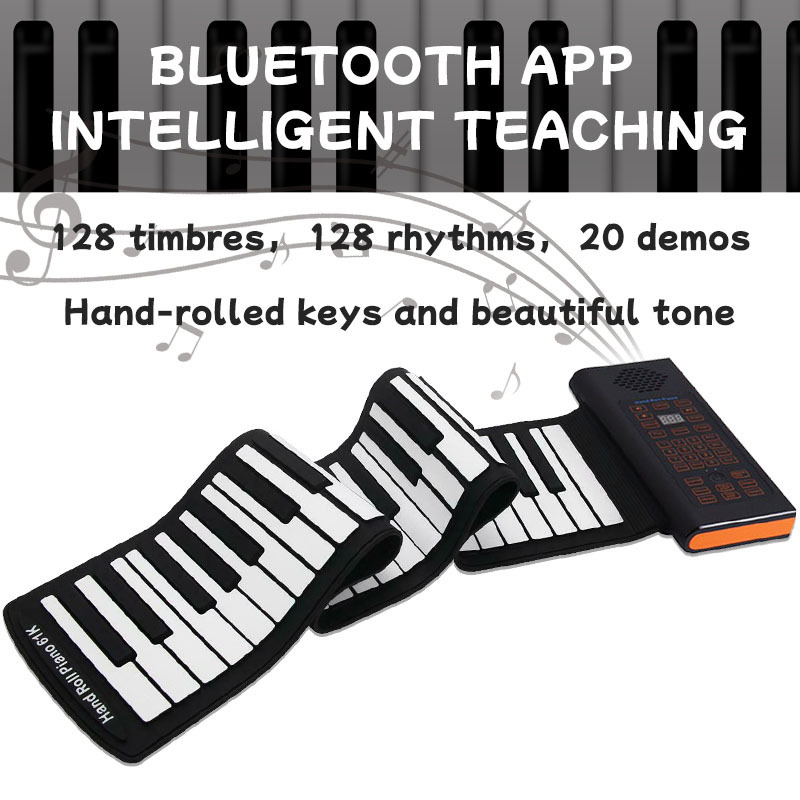 Upgraded 61 Keys Roll Up Piano, New Portable Piano Soft Silicone Flexible Electronic Digital Music Keyboard Piano