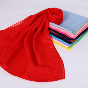 Cosum wholesale 100% polyester silk feeling scarf chiffon silk hijab scarf for women