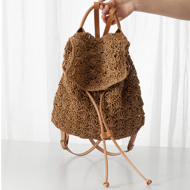 Fashion Bag For Ladies  Holiday Backpack Woven Straw bag Beach Handmade